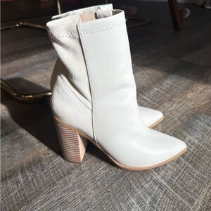 Lulu's Chic Cream Heeled Boots